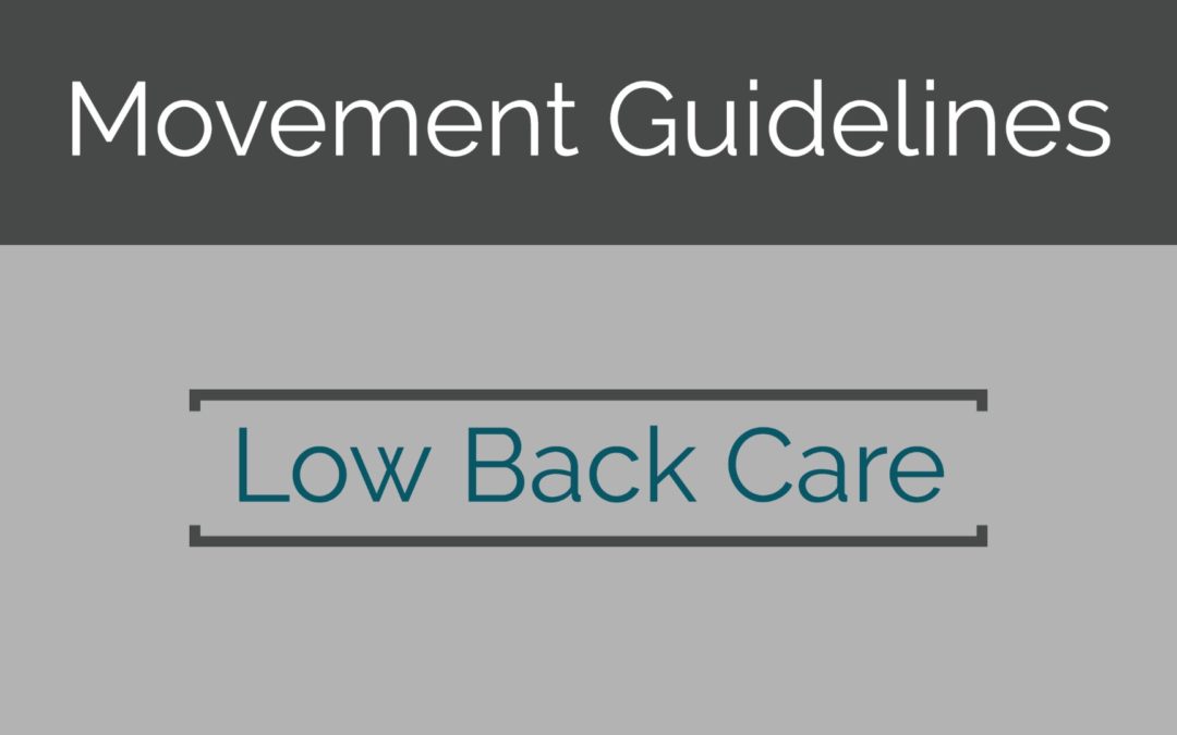 Movement Guidelines: Low Back Care